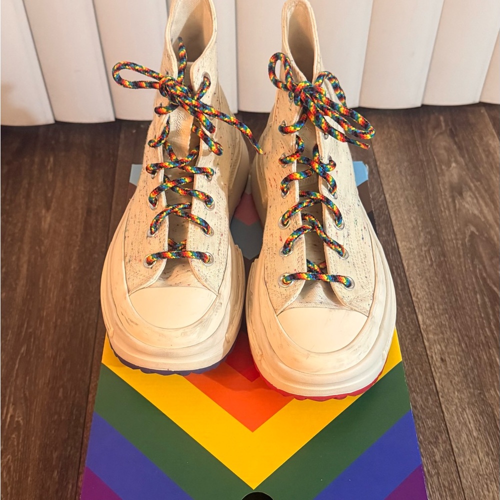Converse Pride Collection Cream High-Top Athletic Shoes